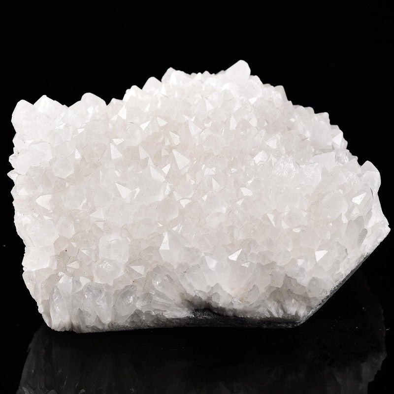 JIC Gem Natural White Quartz Crystal Cluster Geode Druzy Healing Stone Home Decoration Gemstone Specimen Large 1pc 154198 lb